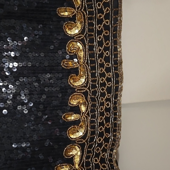Stenay Sequin & Beaded Black and Gold Jacket Size Small - Picture 9 of 10